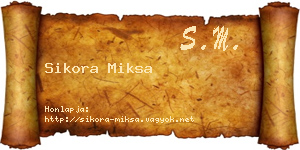 Sikora Miksa névjegykártya